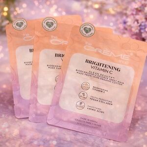 The Crème Shop Brightening Vitamin C Klean Beauty Sheet Mask - set of 3 packs